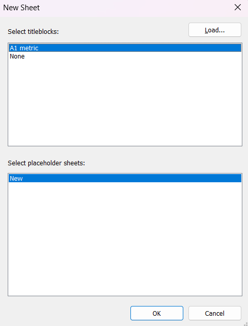Chọn loại Titleblock kích thước A1