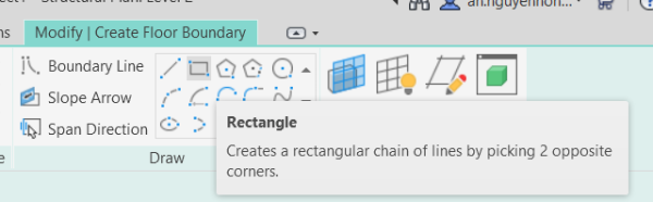 Sử dụng lệnh Rectangle để vẽ đường bao Sàn