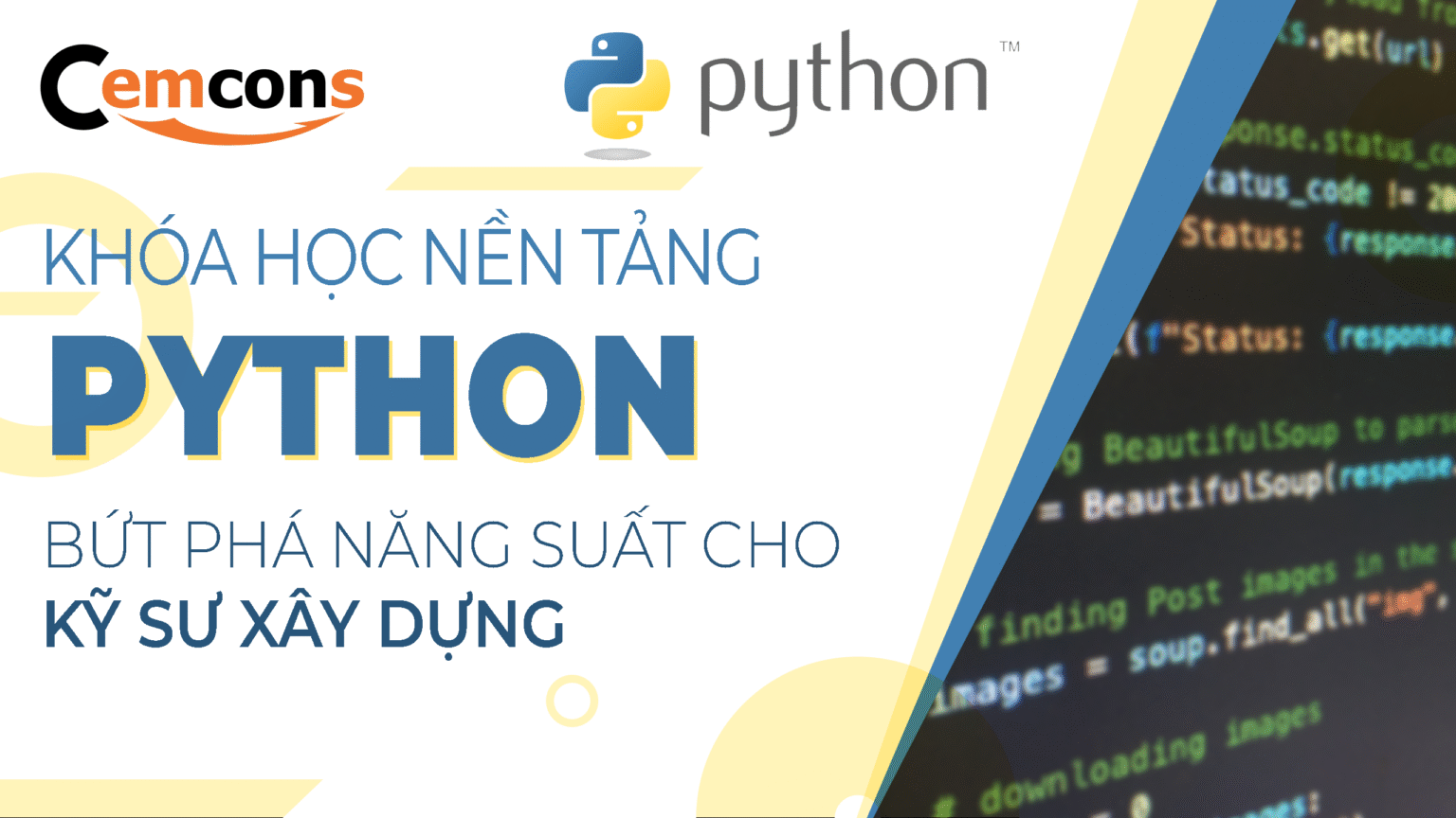 Nhập môn Python cho kĩ sư Xây Dựng - Cemcons