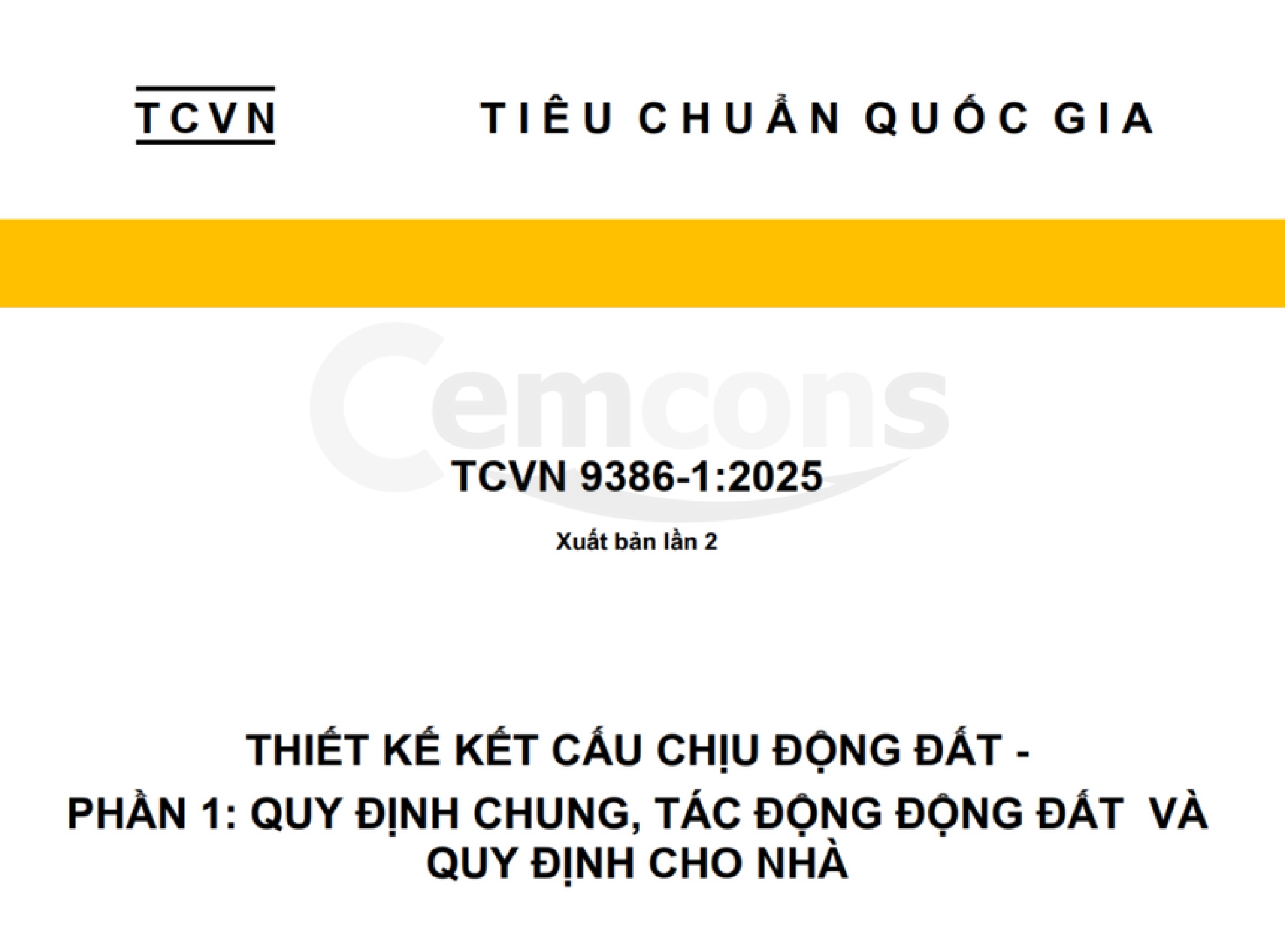 TCVN 9386:2025 Thiết kế kết cấu chịu động đất
