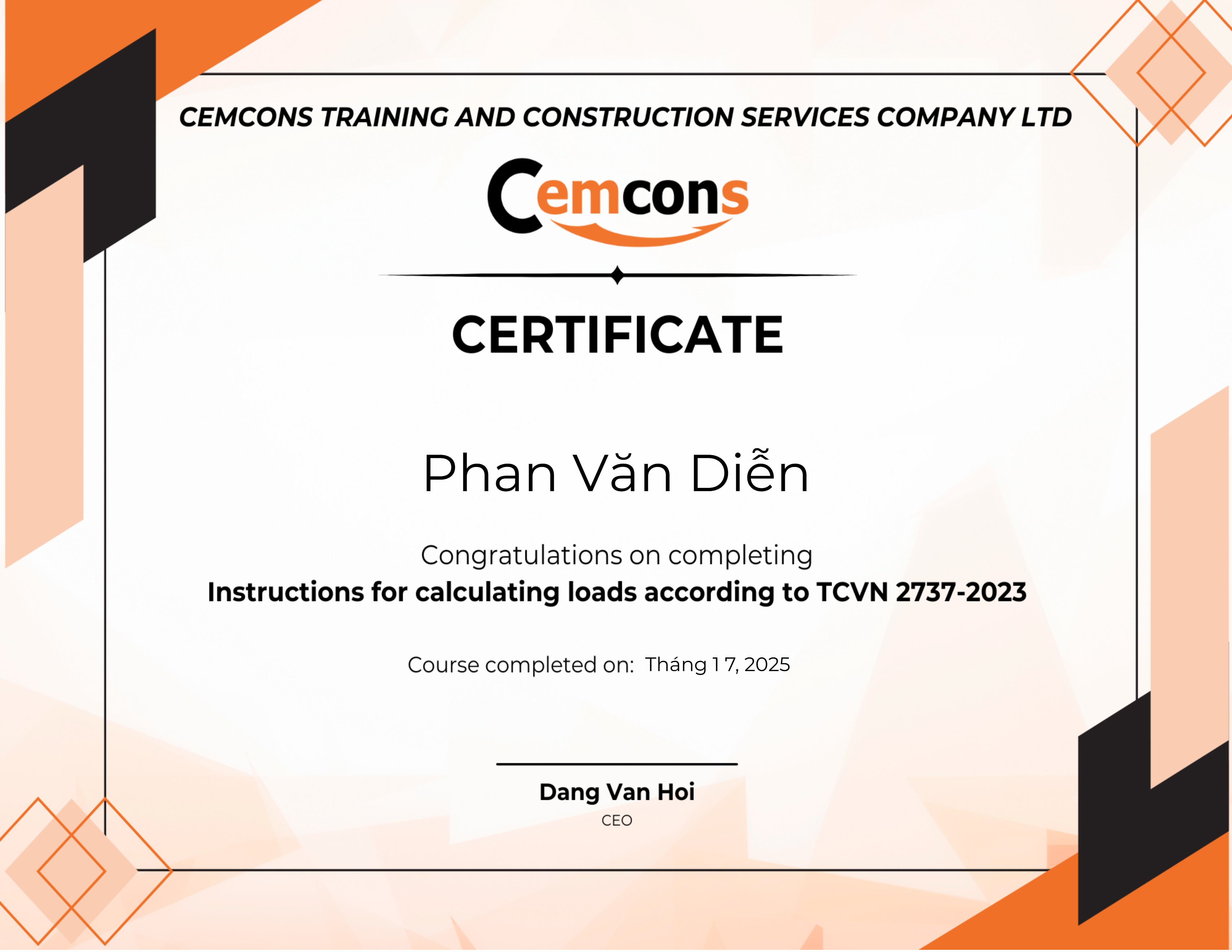 Khóa học miễn phí: Hướng dẫn tính toán tải trọng theo TCVN 2737-2023